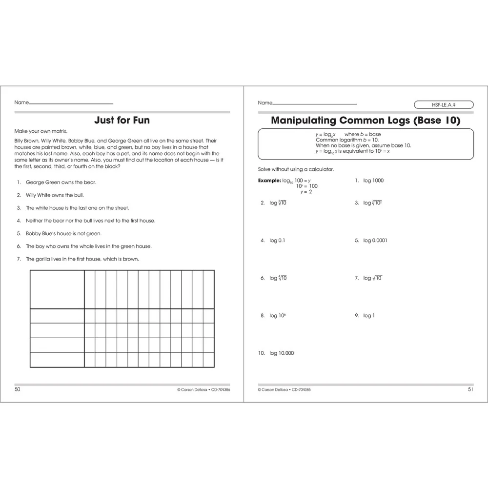 Algebra II Workbook Grades 8+ - Image 3