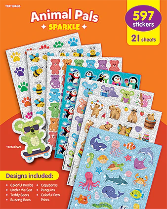 Animal Pals Sparkle Stickers Variety Pack