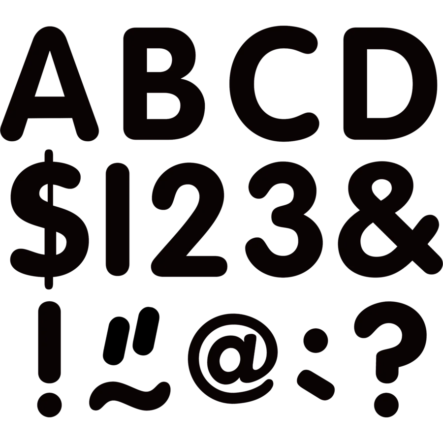 Black 2" Classic Uppercase Letters