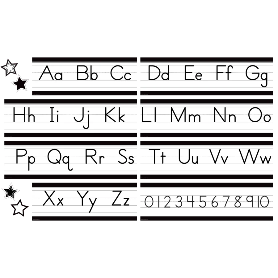 Black and White Alphabet Line Mini Bulletin Board Set