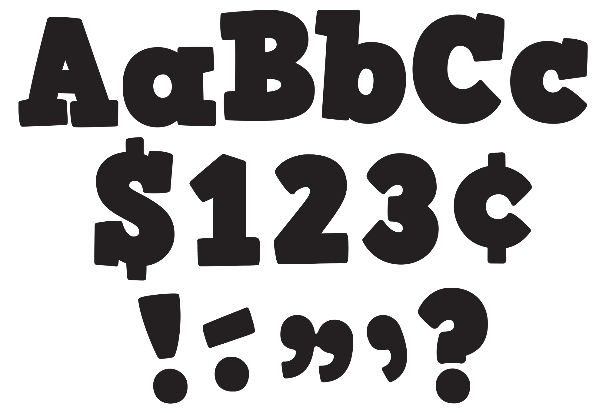 Black Bold Block 4" Letters Combo Pack