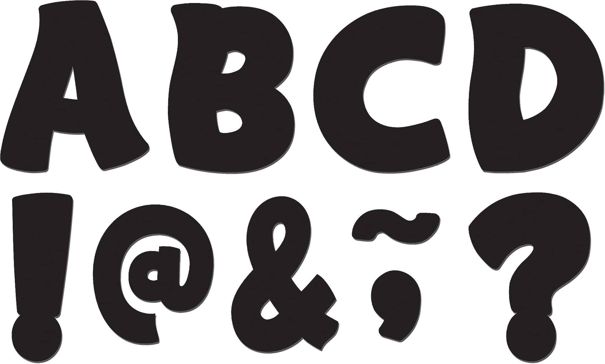 Black Funtastic Font 3" Magnetic Letters