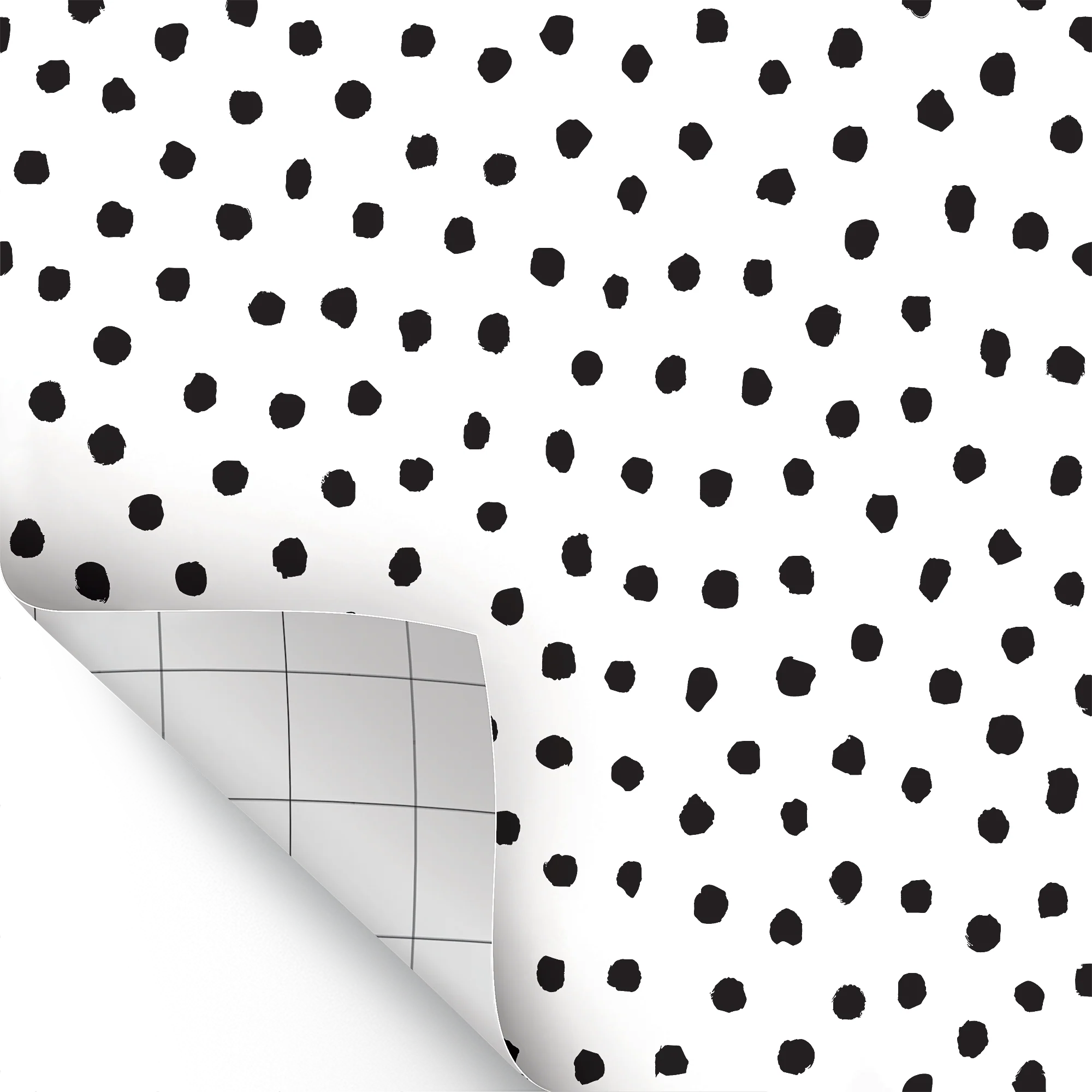 Black Painted Dots Peel and Stick Decorative Paper