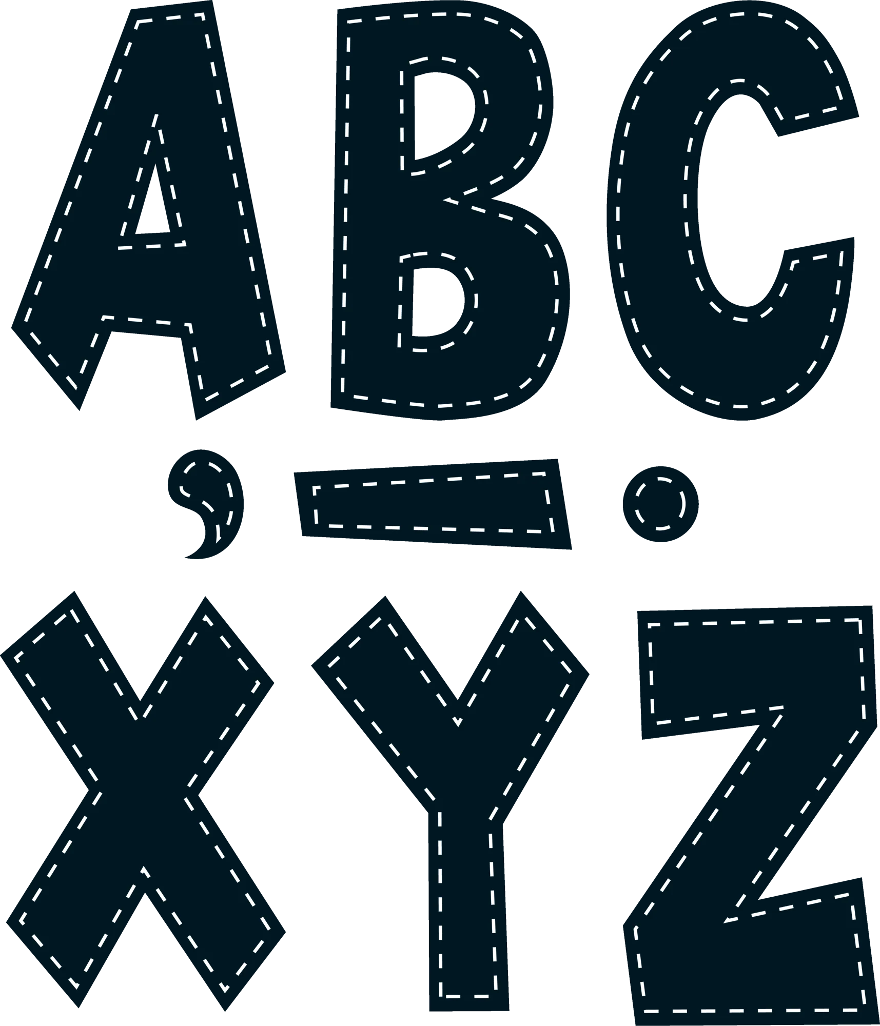 Black Stitch 7" Fun Font Letters