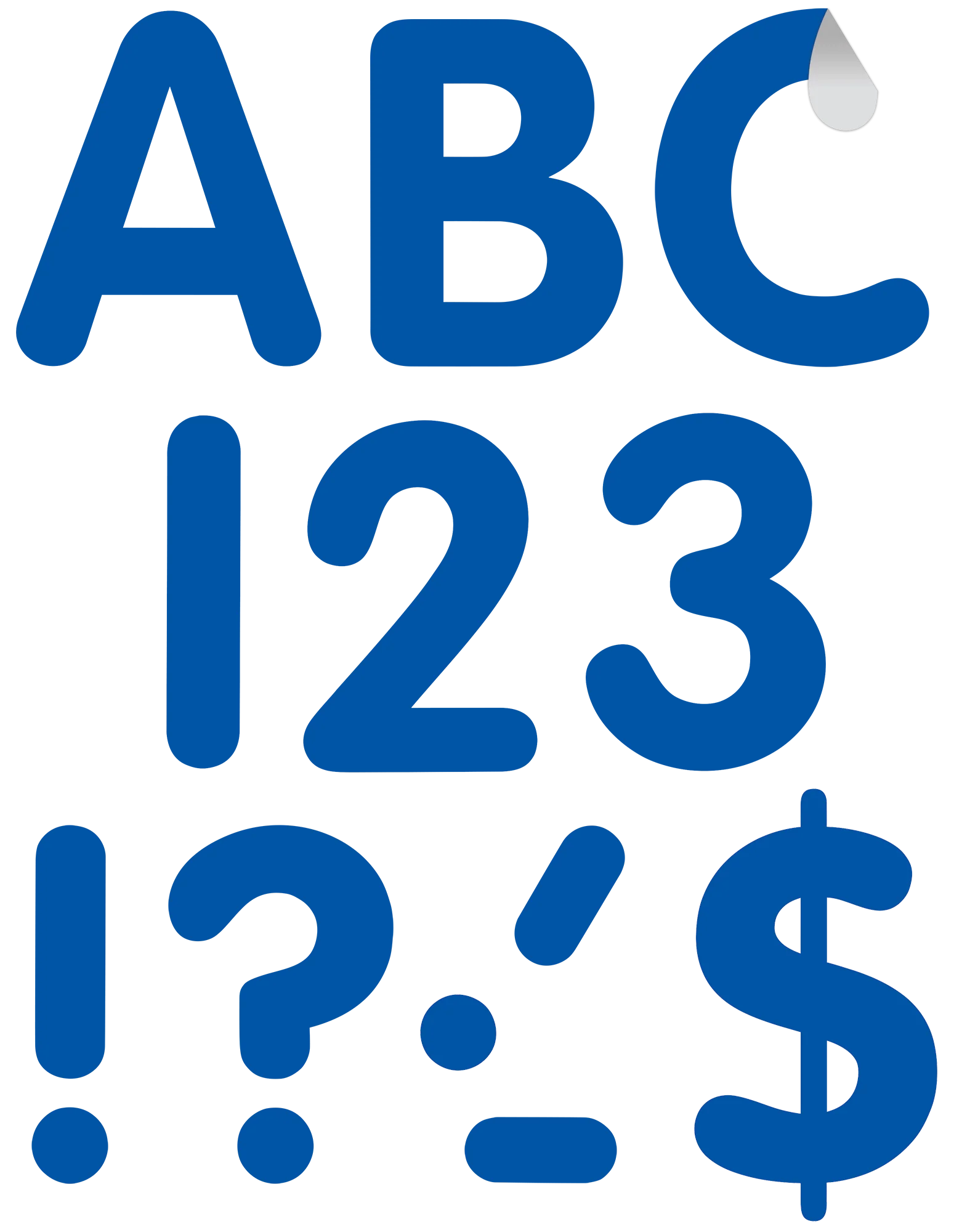 Blue 4" Classic Self-Adhesive Letters Uppercase