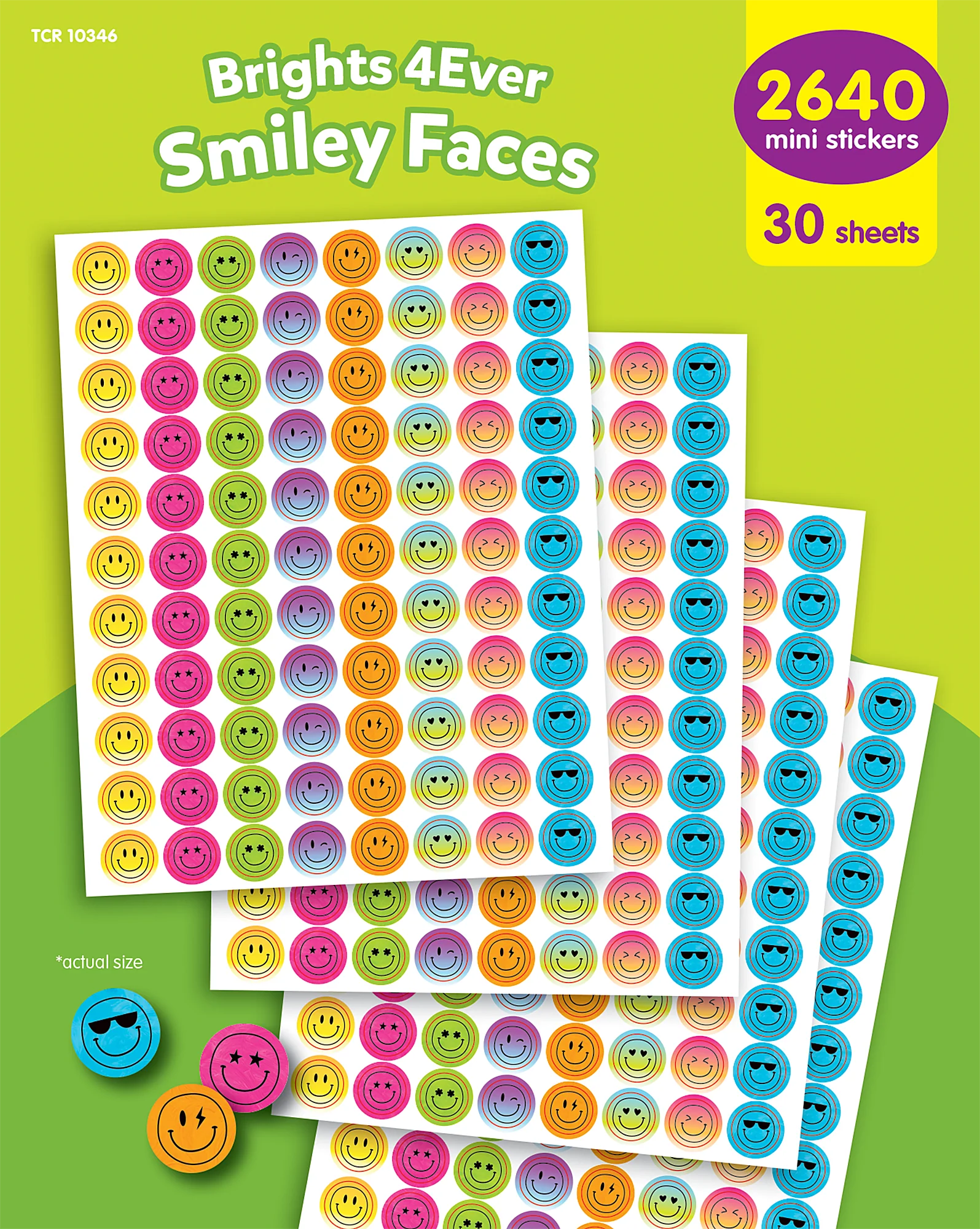 Brights 4Ever Smiley Faces Mini Stickers Value Pack