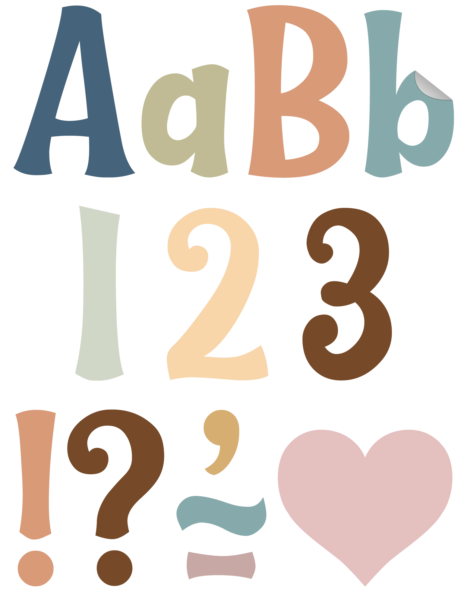 Calming Colors 4" Wild Whimsy Self-Adhesive Letters Combo Pack