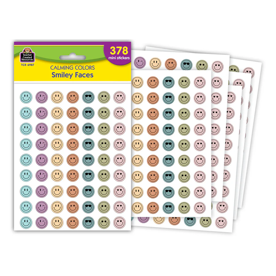Calming Colors Smiley Face Mini Stickers