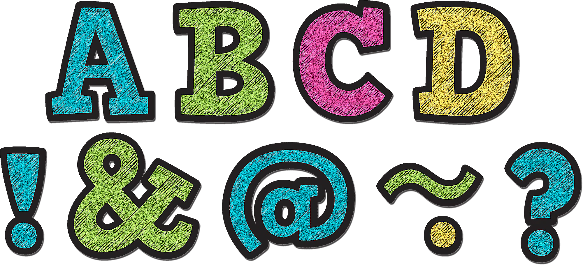 Chalkboard Brights Bold Block 2" Magnetic Letters
