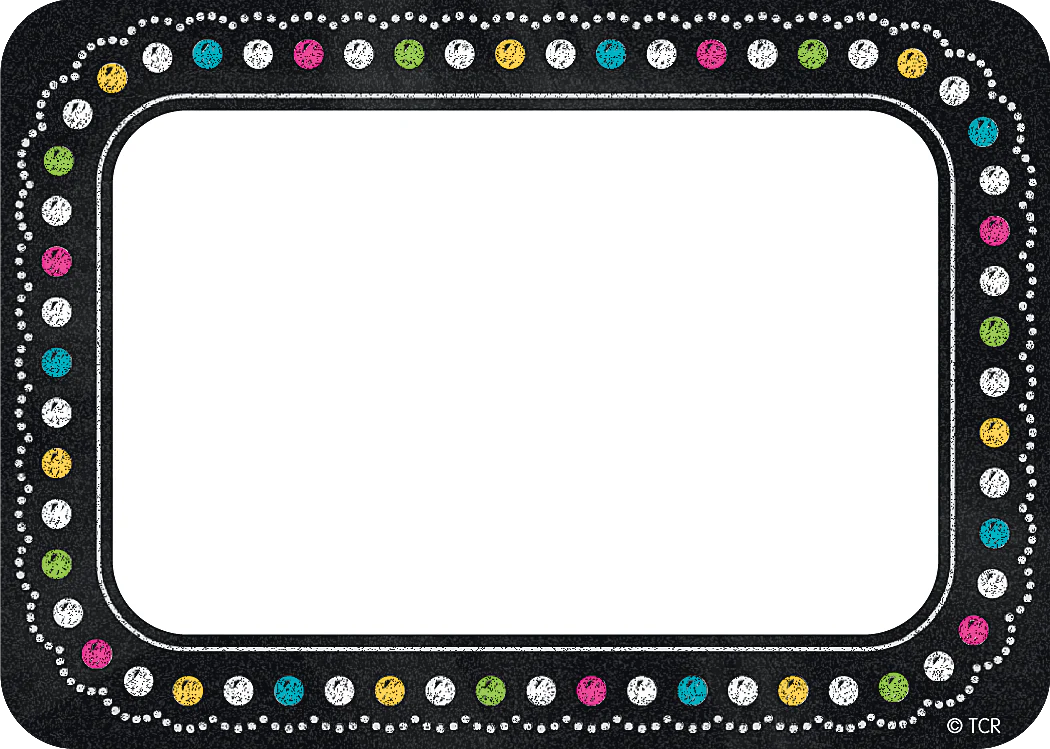 Chalkboard Brights Name Tags/Labels