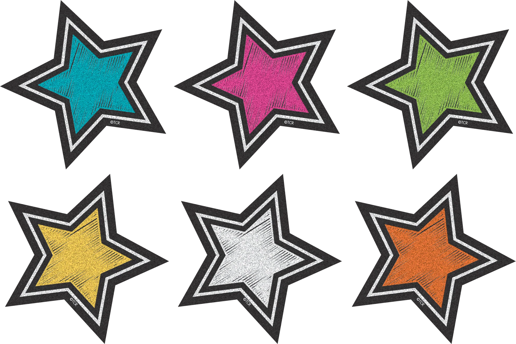 Chalkboard Brights Stars Mini Accents
