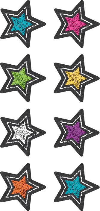 Chalkboard Brights Stars Mini Stickers