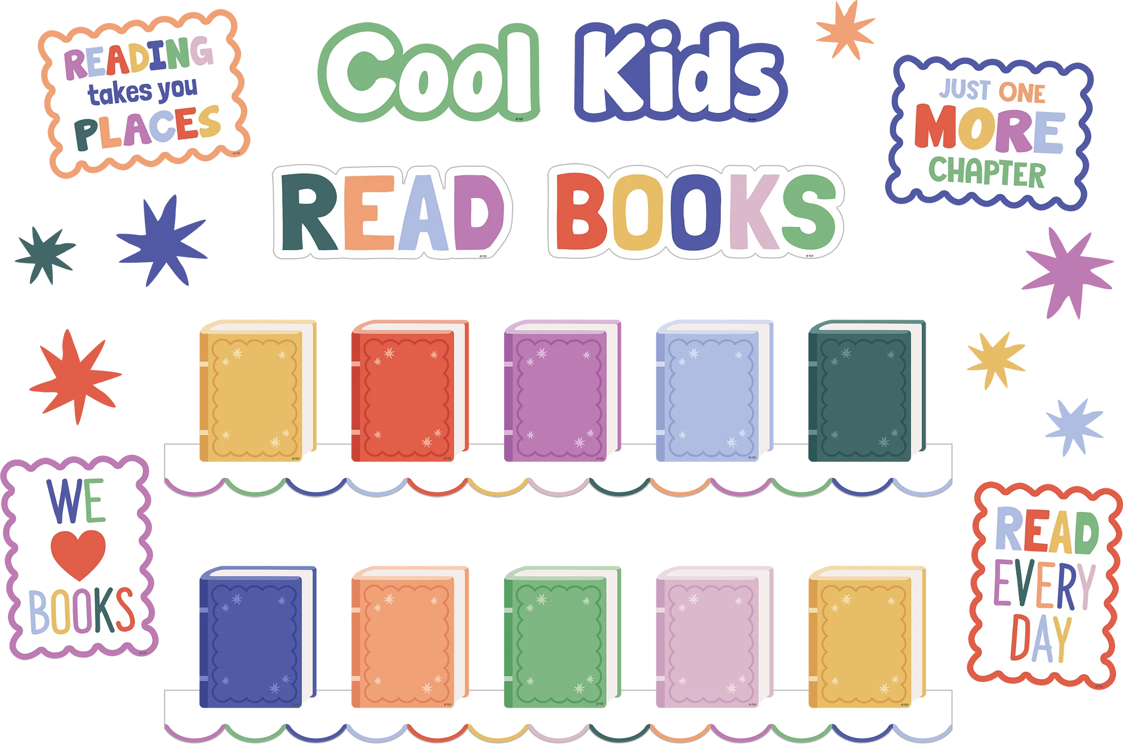 Color Crush Cool Kids Read Books Mini Bulletin Board