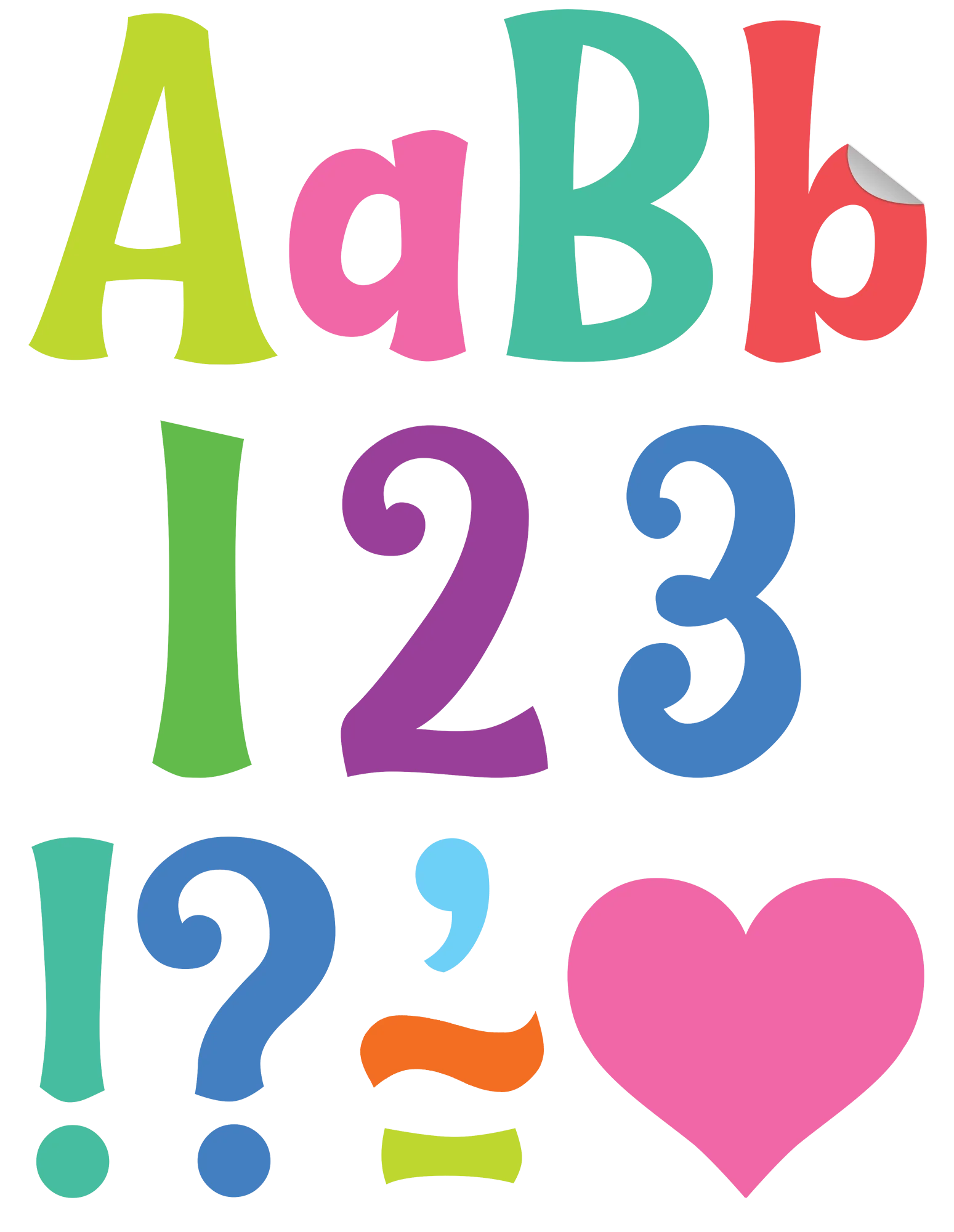 Colorful 4" Wild Whimsy Self-Adhesive Letters Combo Pack