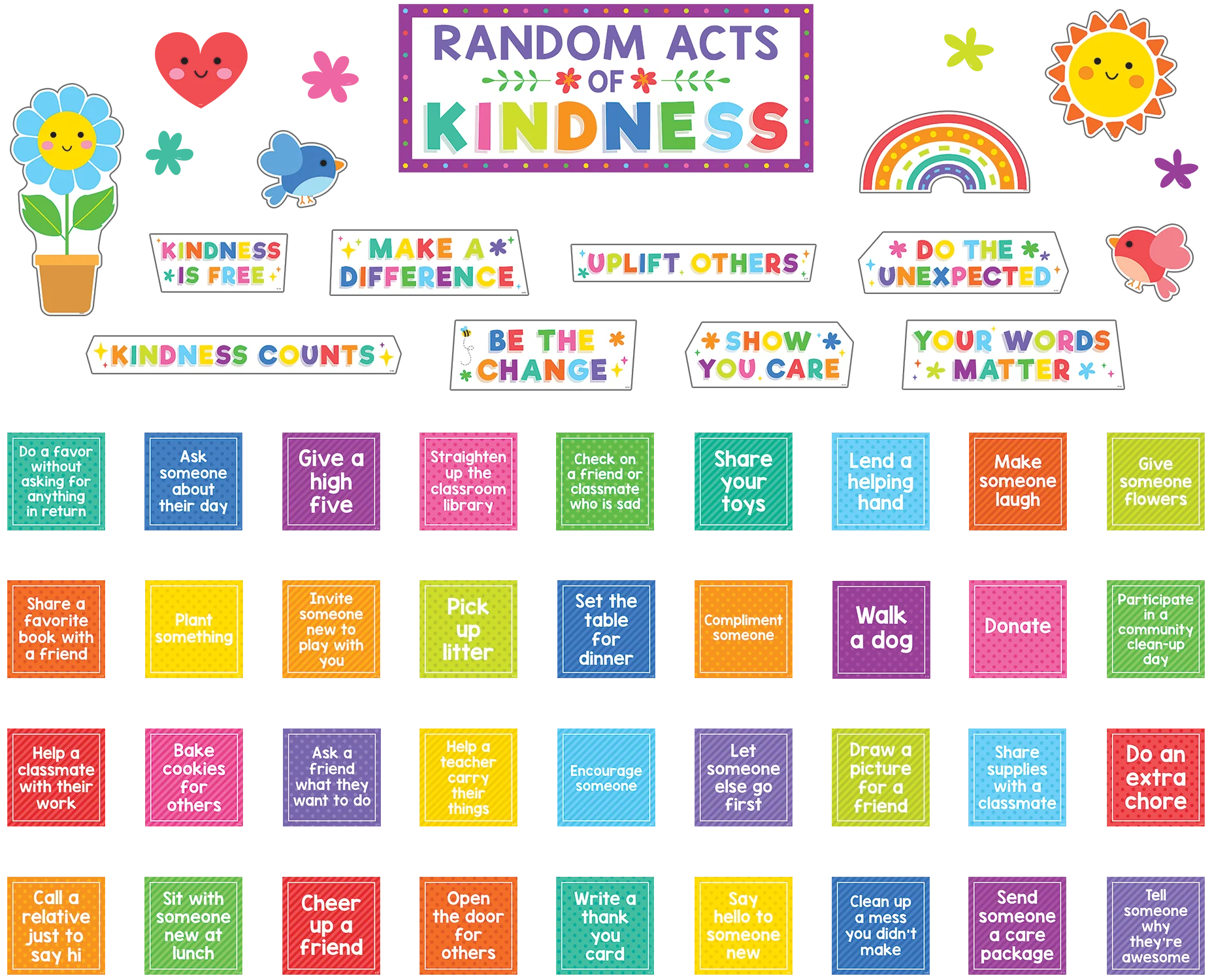 Colorful Random Acts of Kindness Bulletin Board
