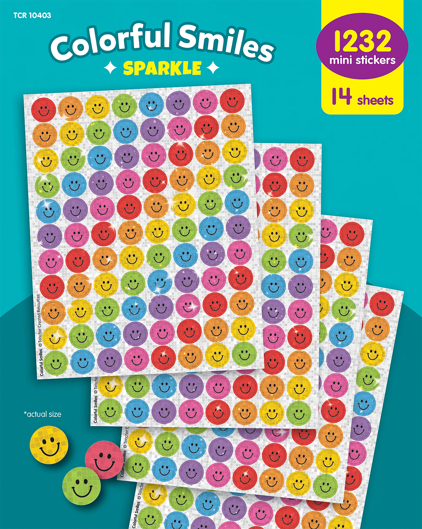 Colorful Smiles Sparkle Mini Stickers Value Pack