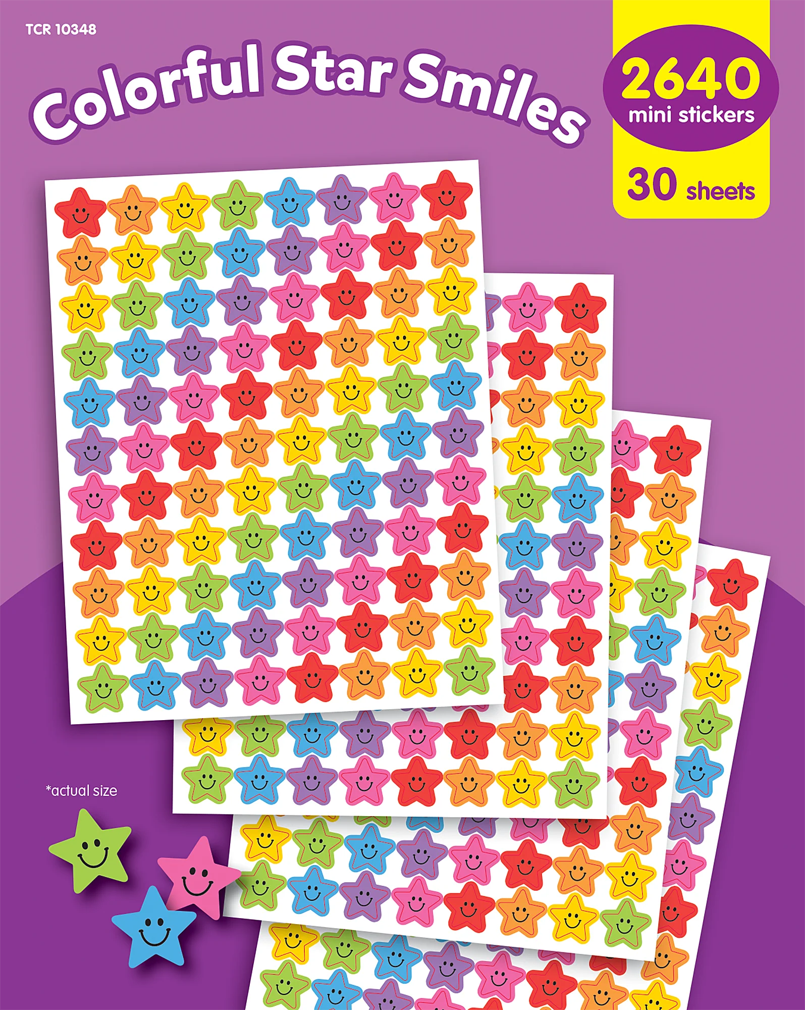Colorful Star Smiles Mini Stickers Value Pack