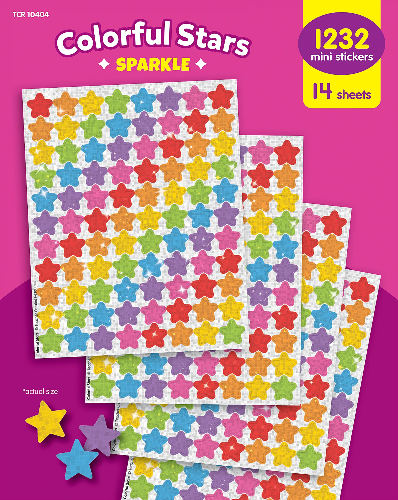 Colorful Stars Sparkle Mini Stickers Value Pack
