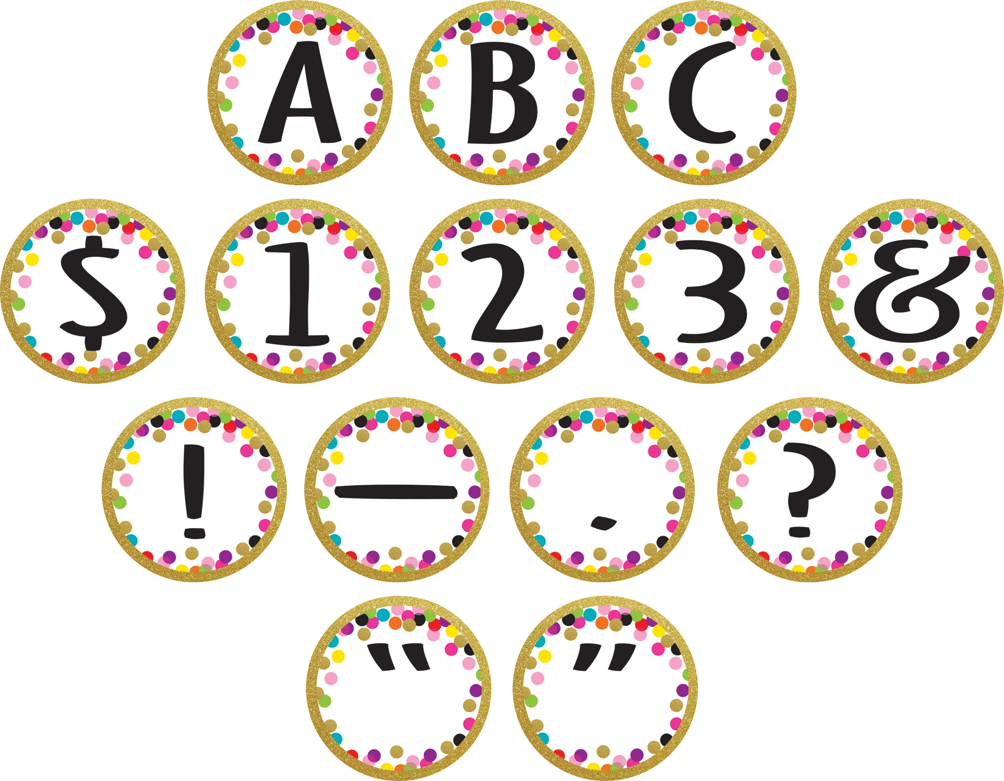 Confetti Circle Letters