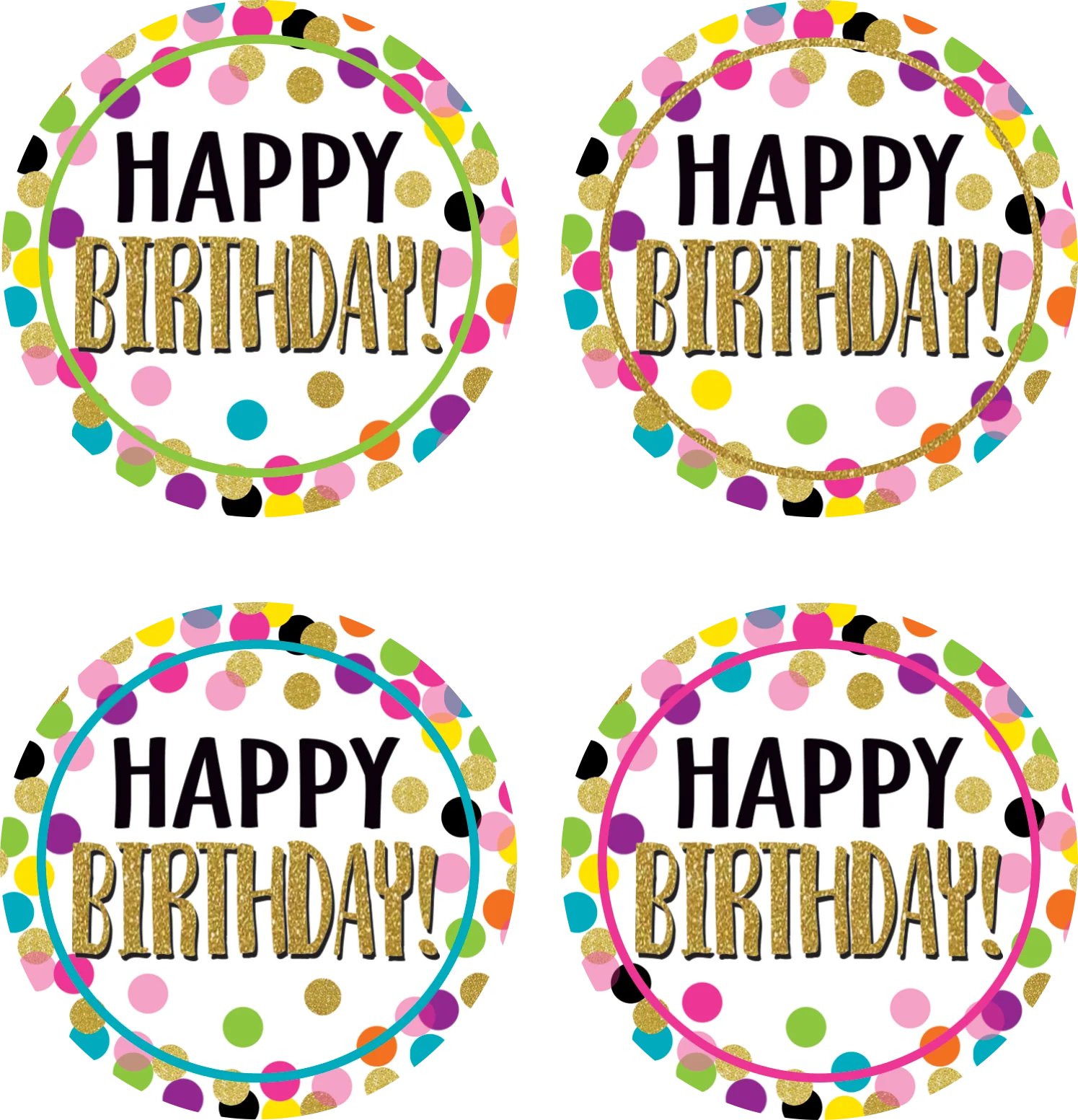 Confetti Happy Birthday Wear ’Em Badges