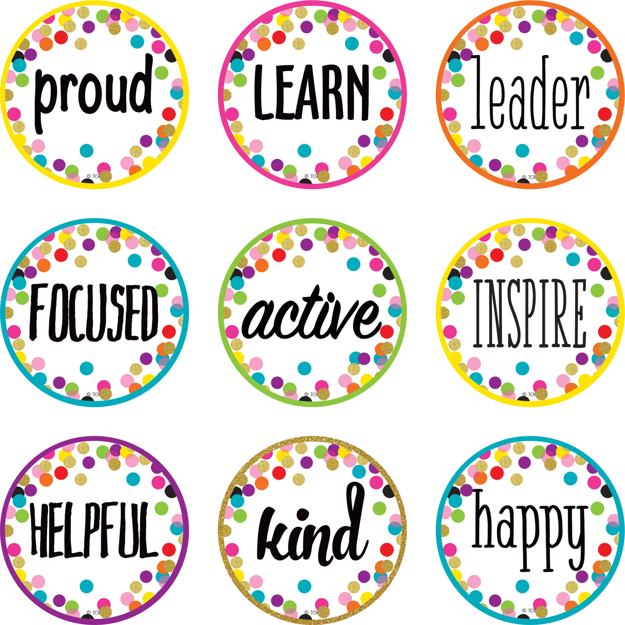 Confetti Positive Words Mini Accents