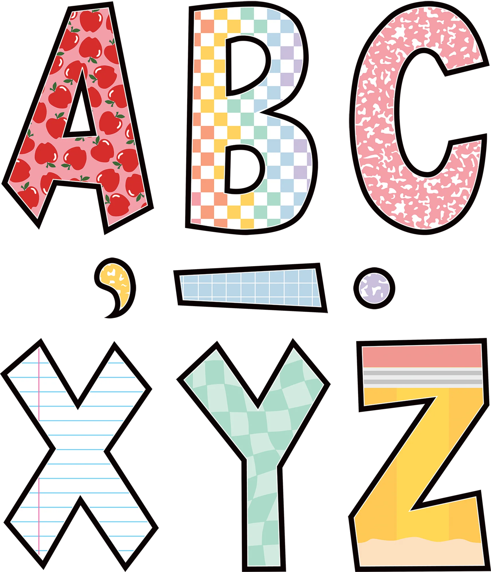 Cool for School 7" Fun Font Letters