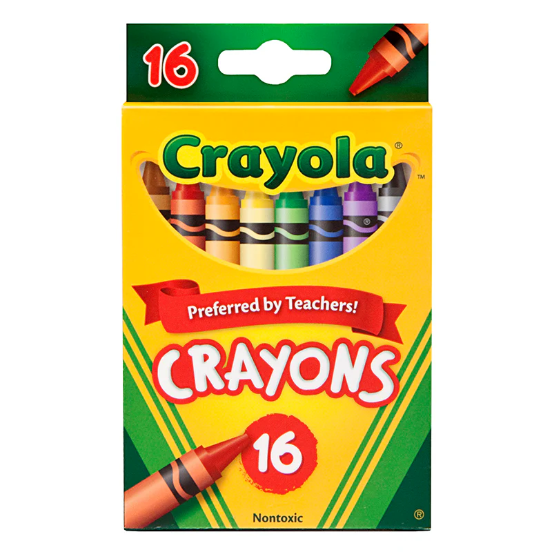CRAYOLA CRAYONS 16 COLOR PEGGABLE