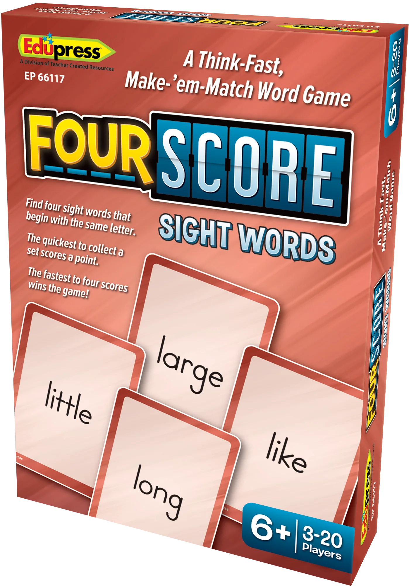 Four Score Card Game: Sight Words