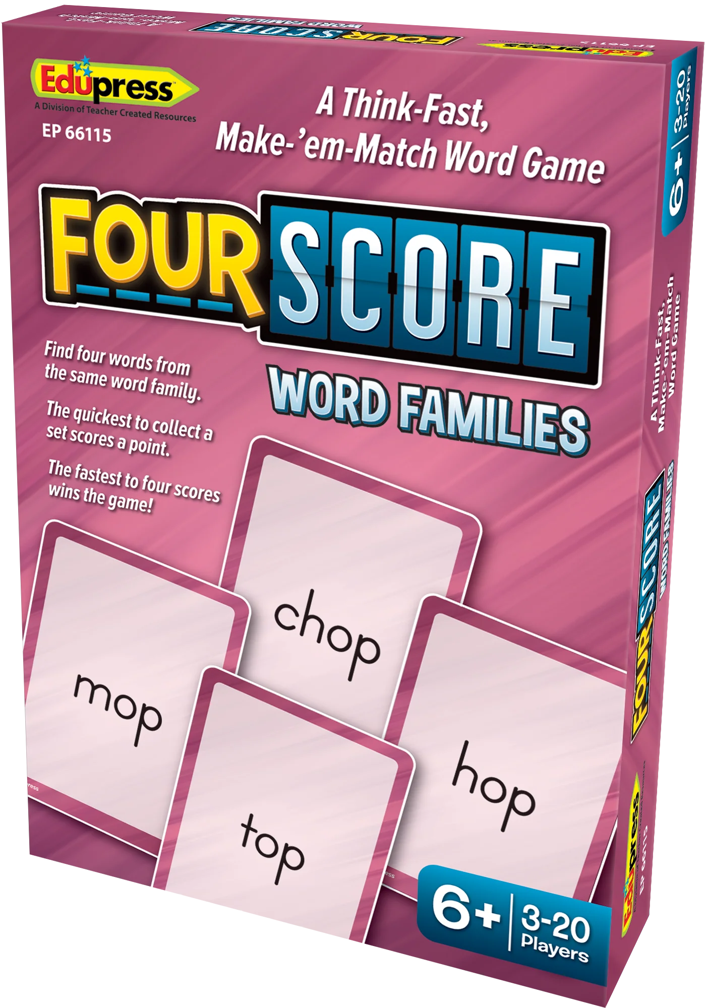 Four Score Card Game: Word Families