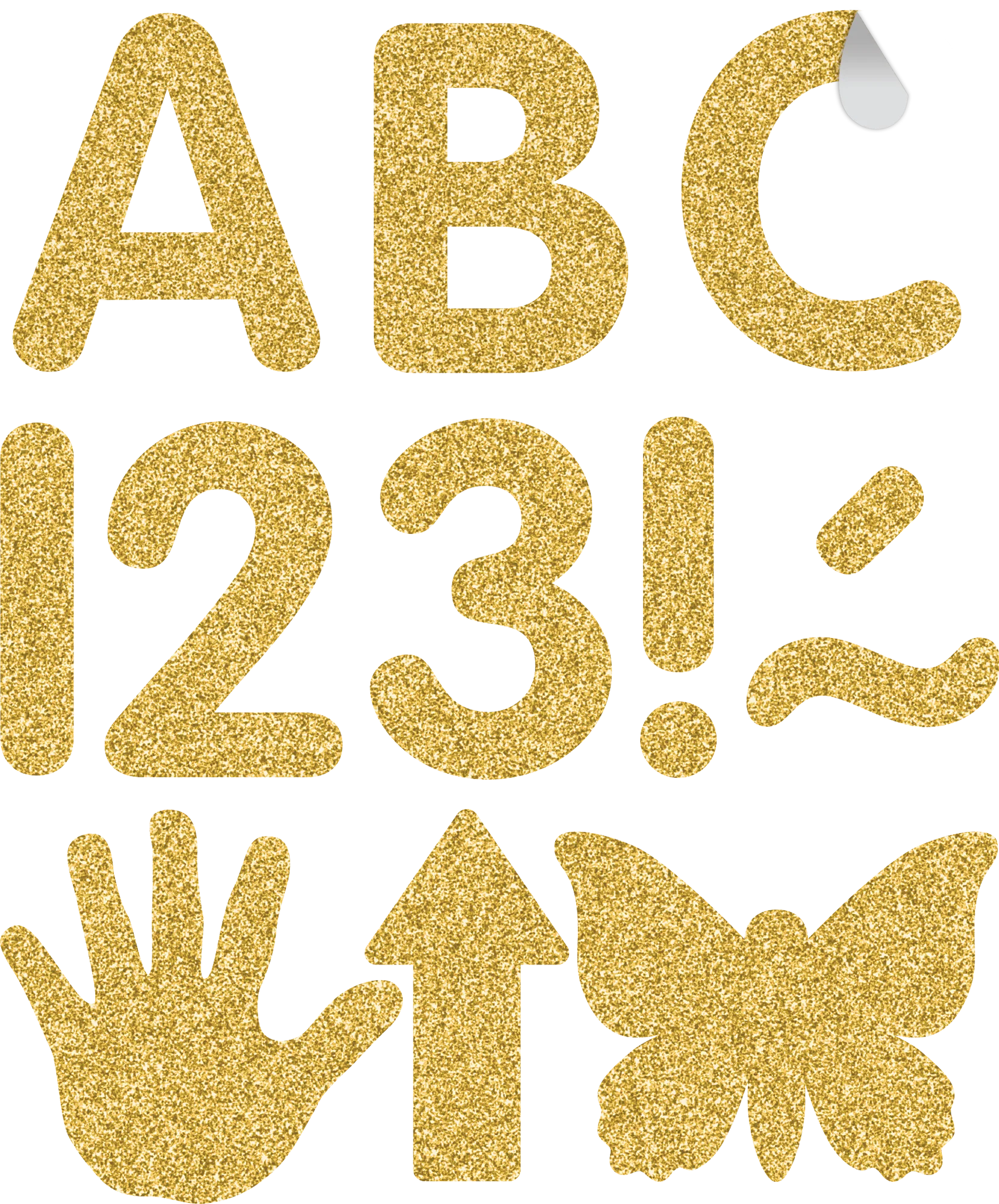 Gold Glitz 2" Classic Self-Adhesive Letters Uppercase