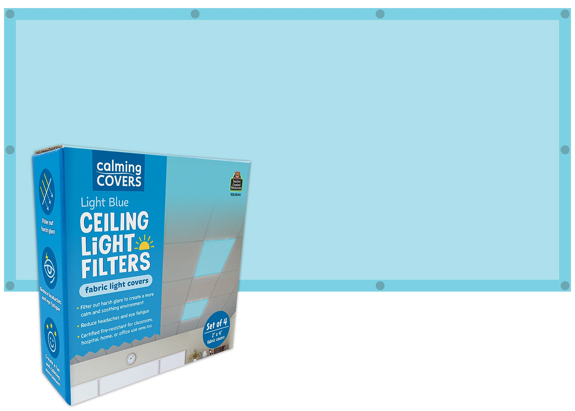Light Blue Calming Covers Ceiling Light Filters