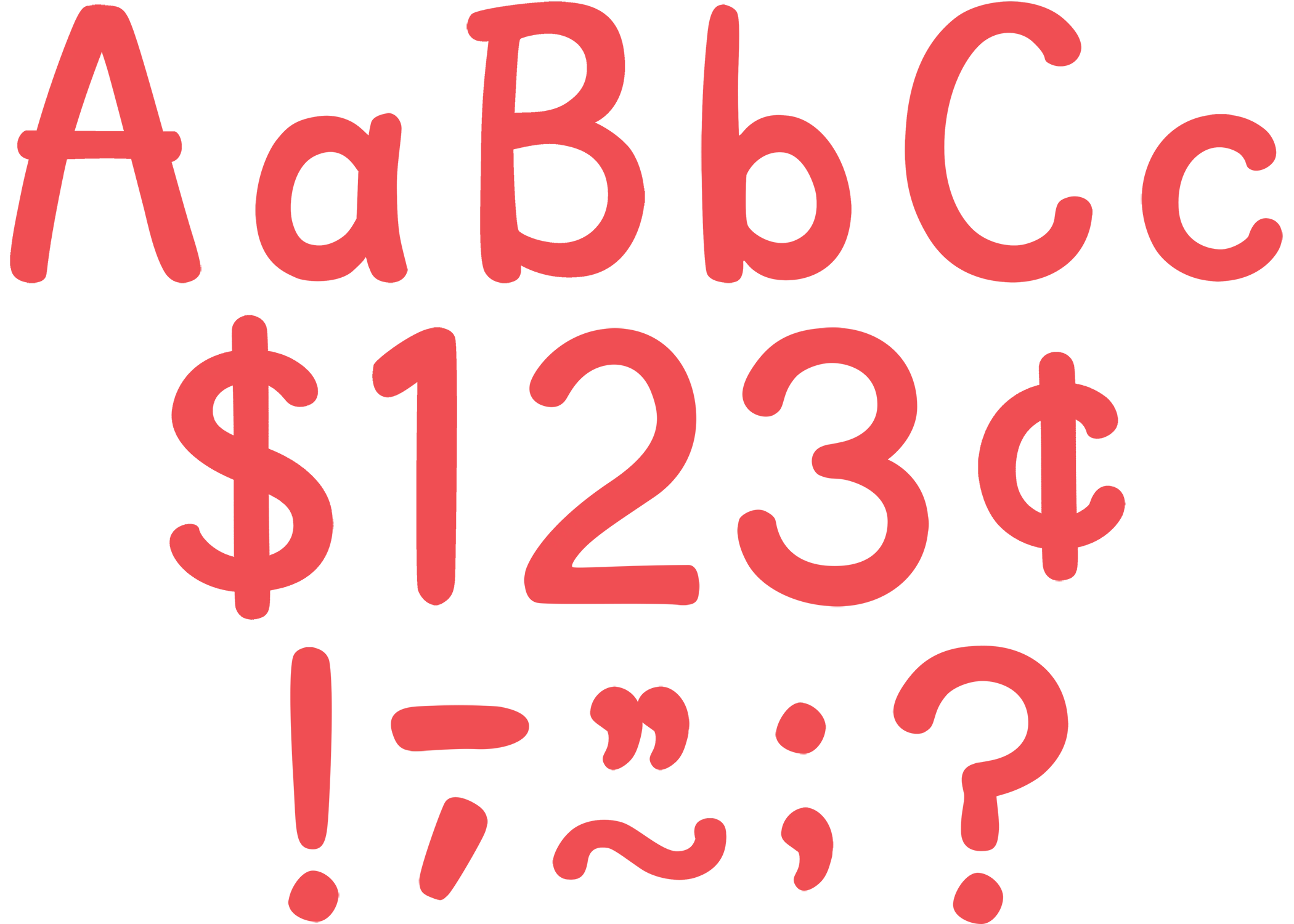 Melon Red 4" Modern Classic Letters Combo Pack