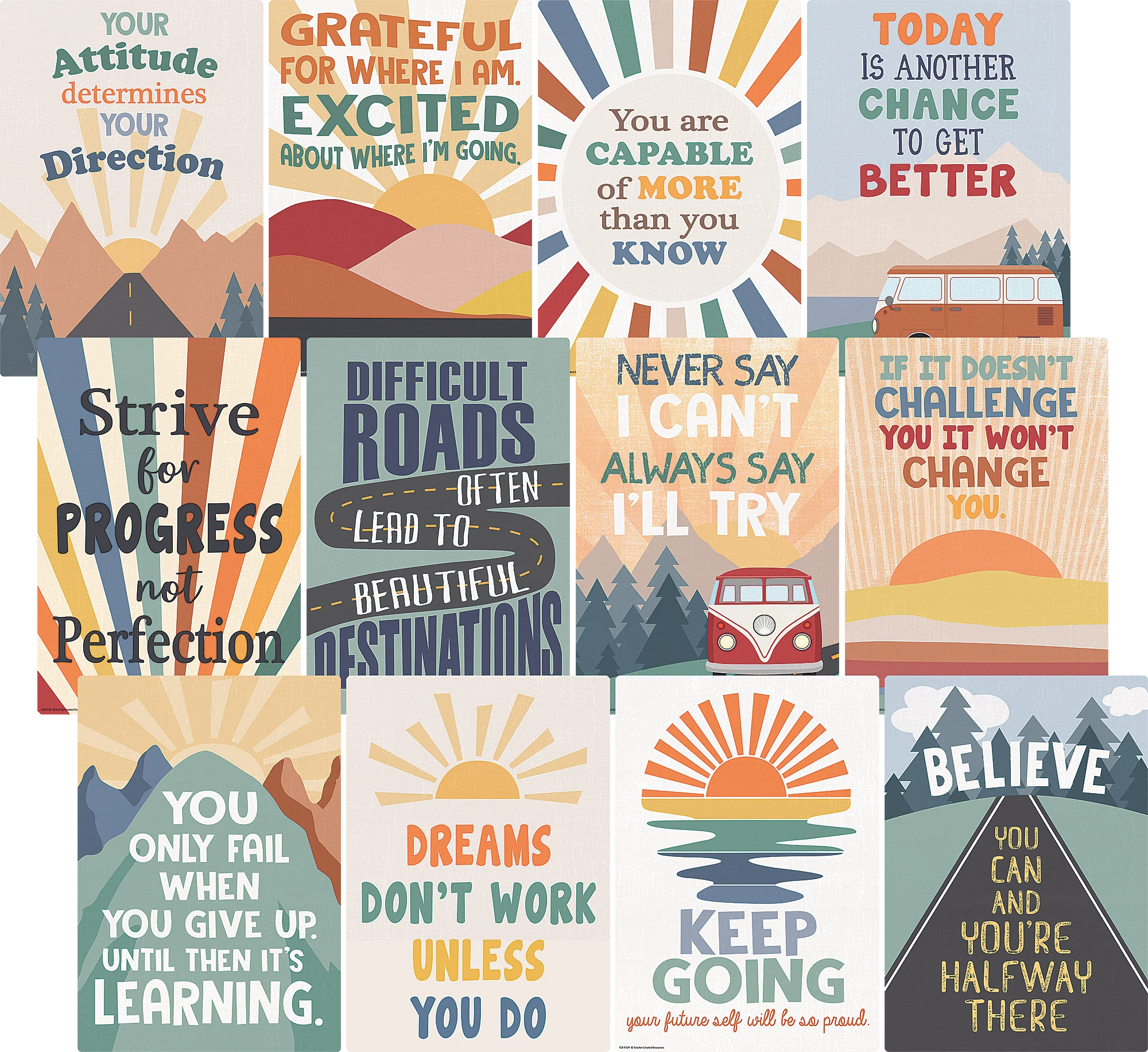 Moving Mountains Road Trip Positive Sayings Small Poster Pack