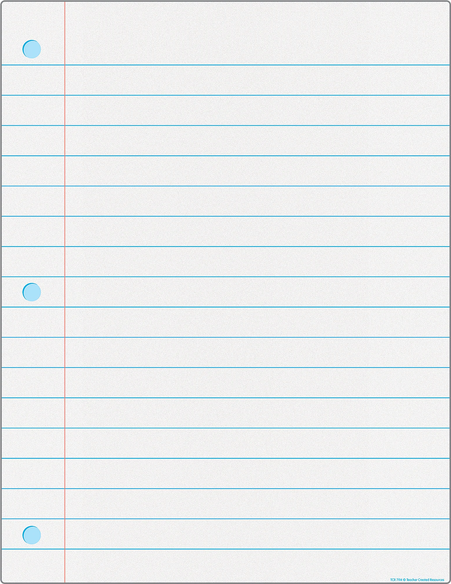 Notebook Paper Write-On/Wipe-Off Chart