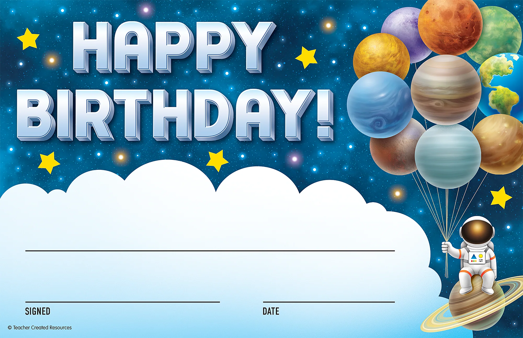 Outer Space Crew Happy Birthday Awards