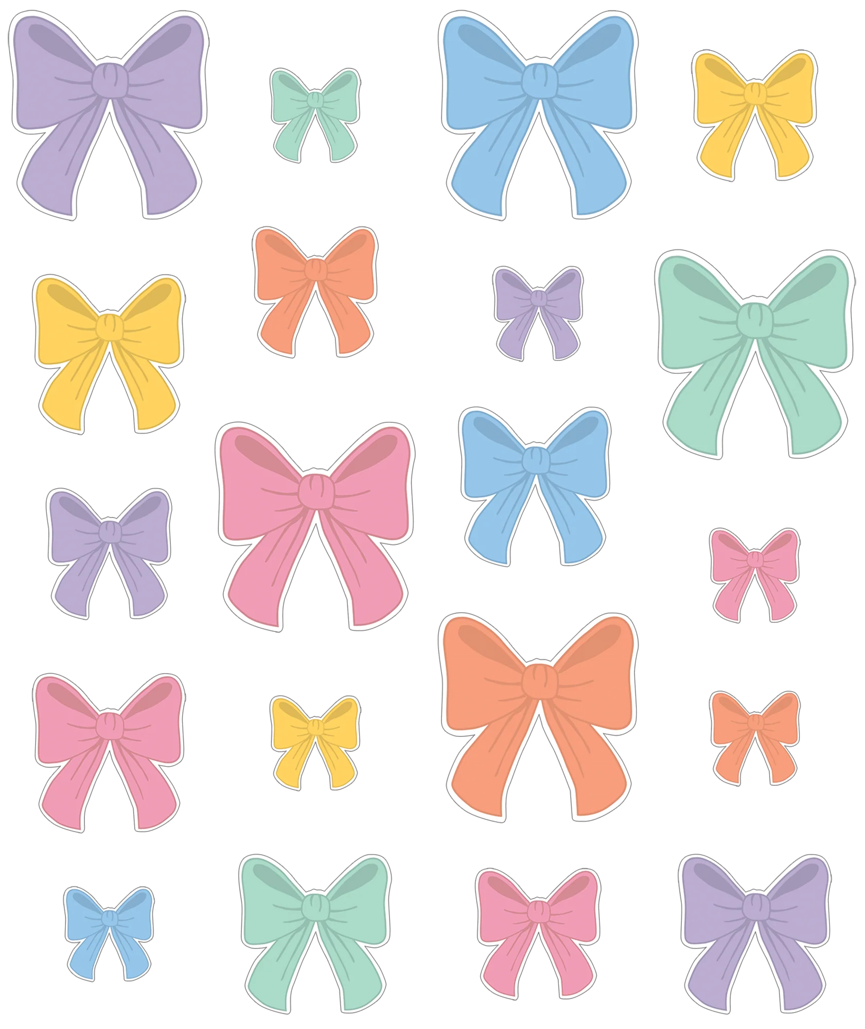 Pastel Bows Accents - Assorted Sizes