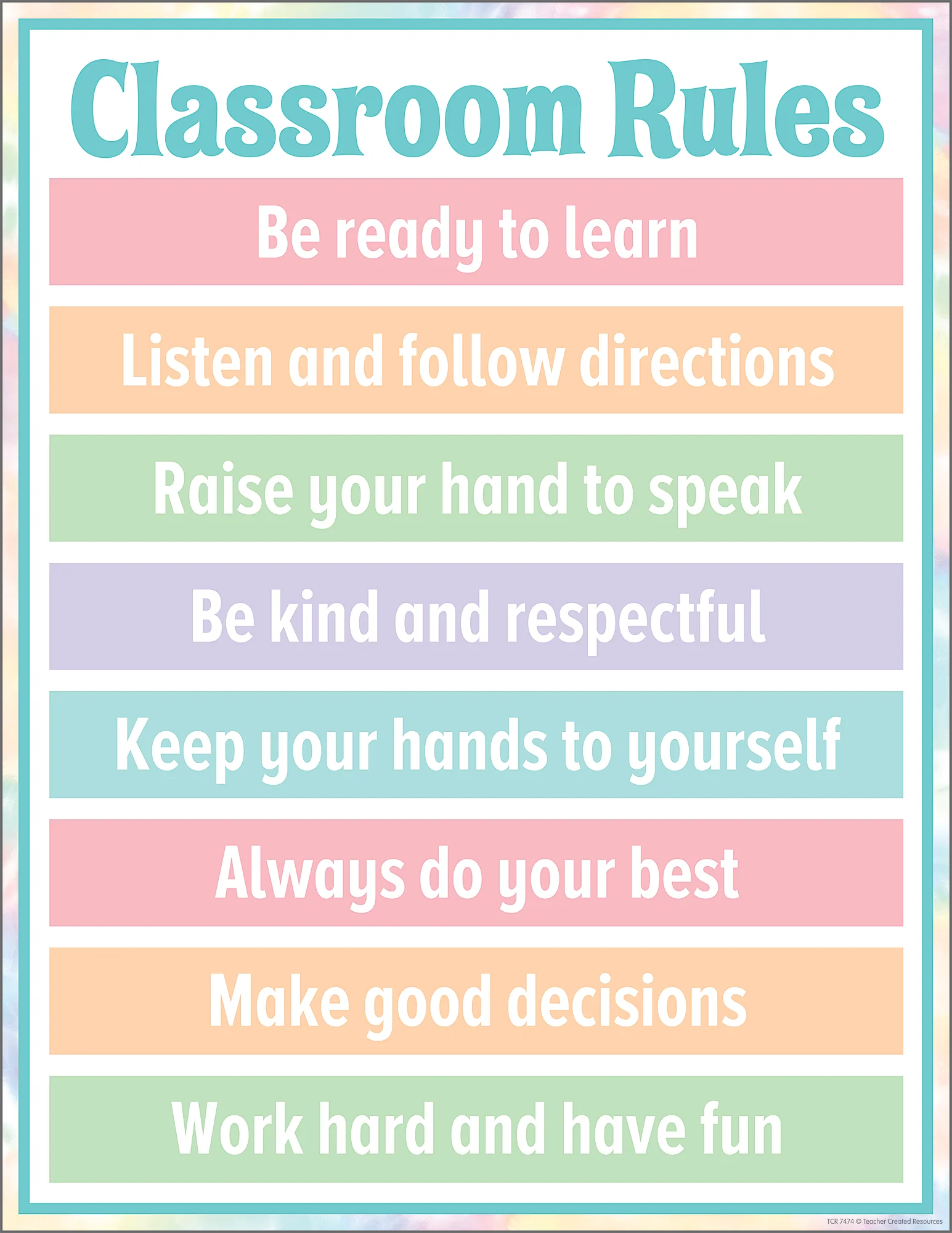 Pastel Pop Classroom Rules Chart