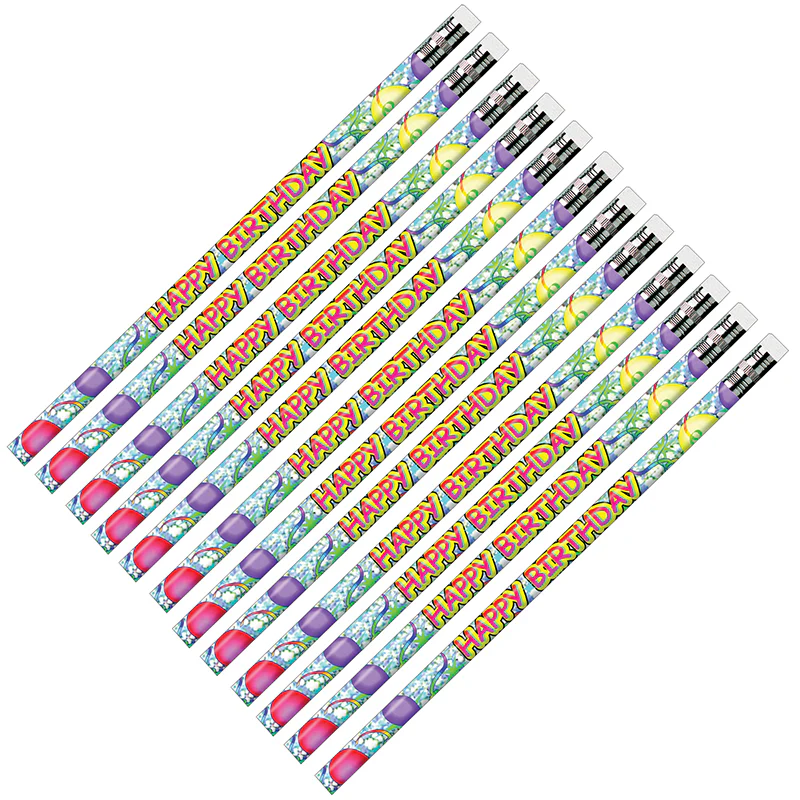 PENCILS HAPPY BIRTHDAY GLITZ 12/PK