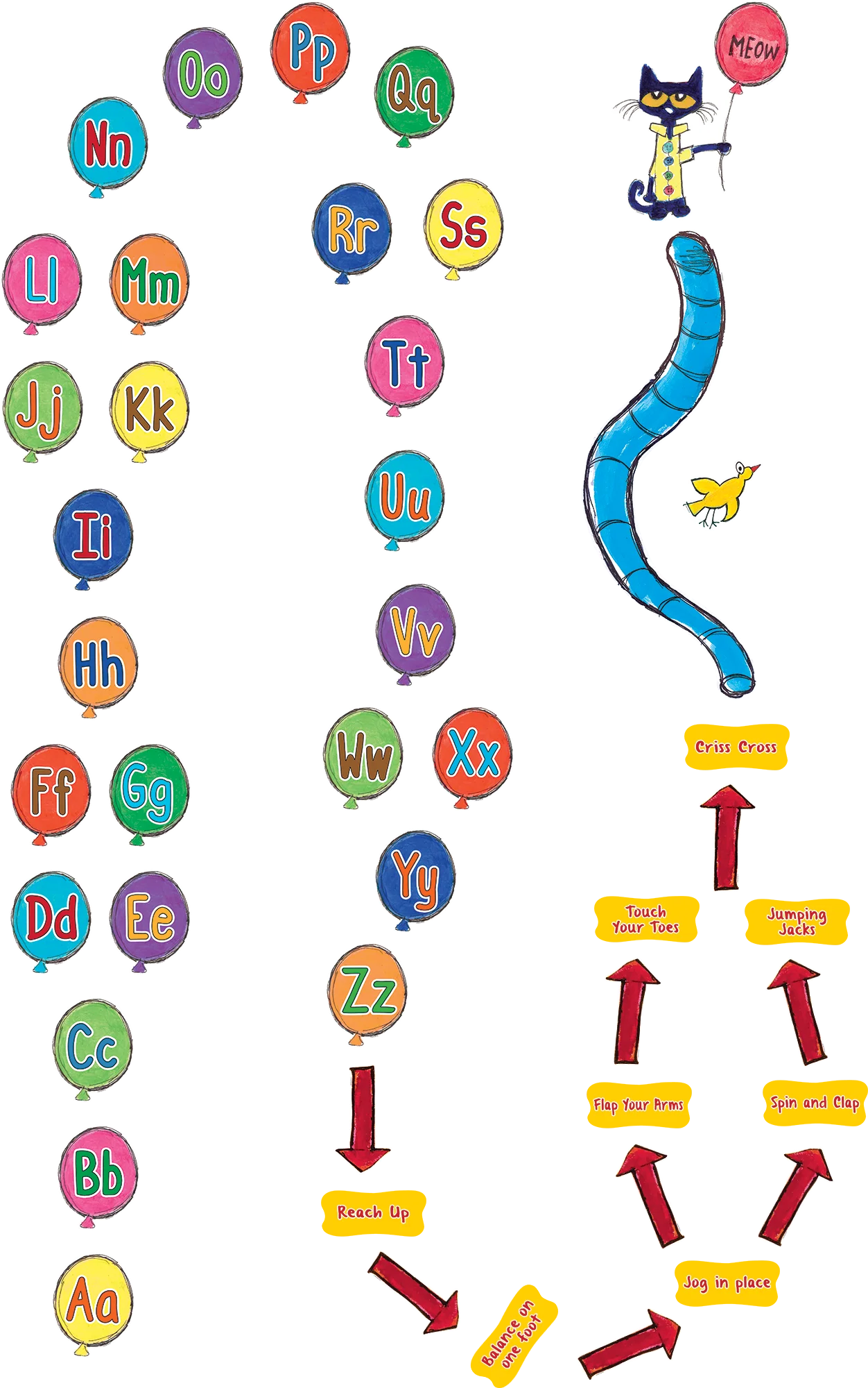 Pete the CatĀ® Alphabet Balloons Sensory Path