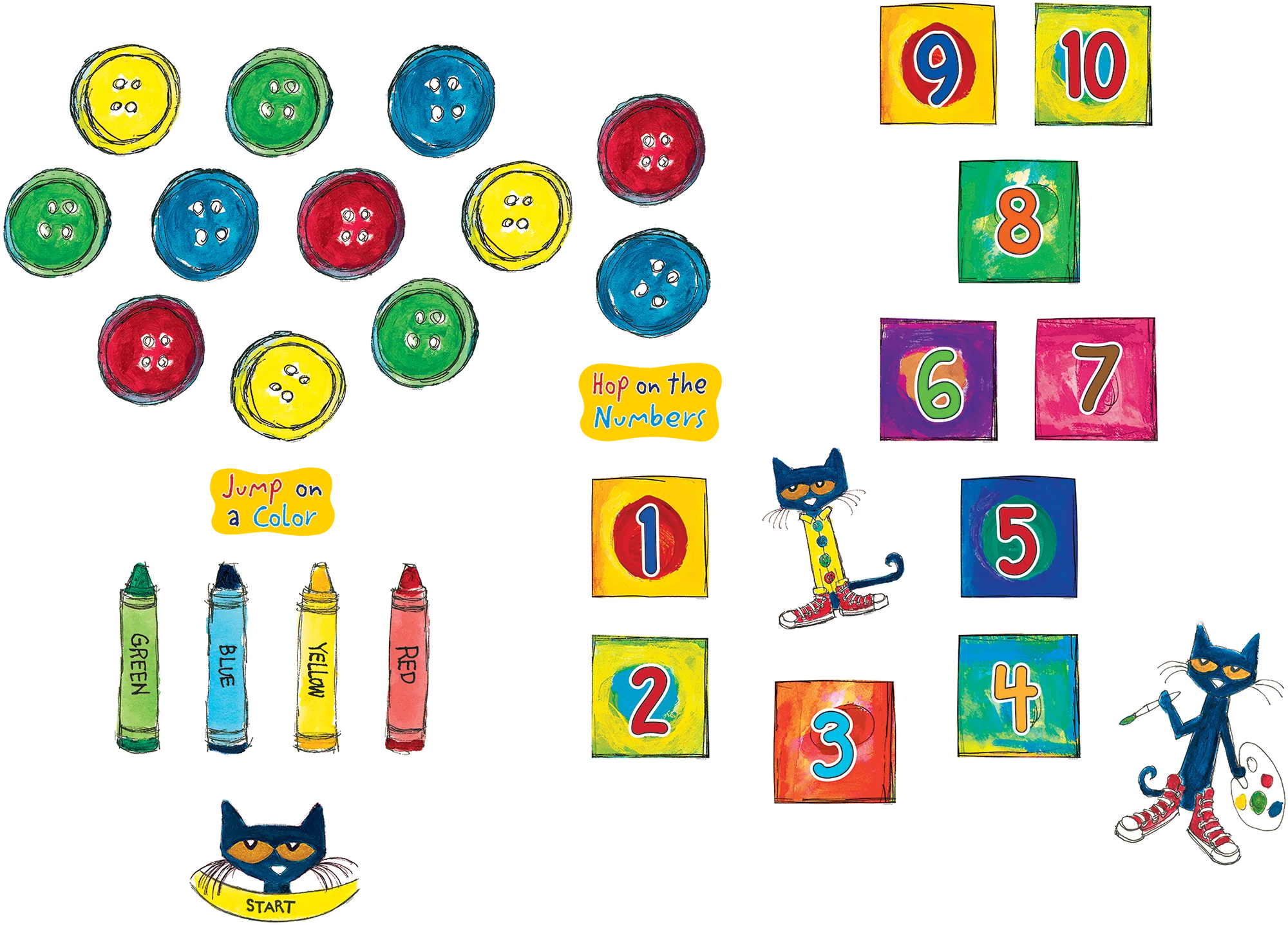 Pete the CatĀ® Numbers and Colors Sensory Path