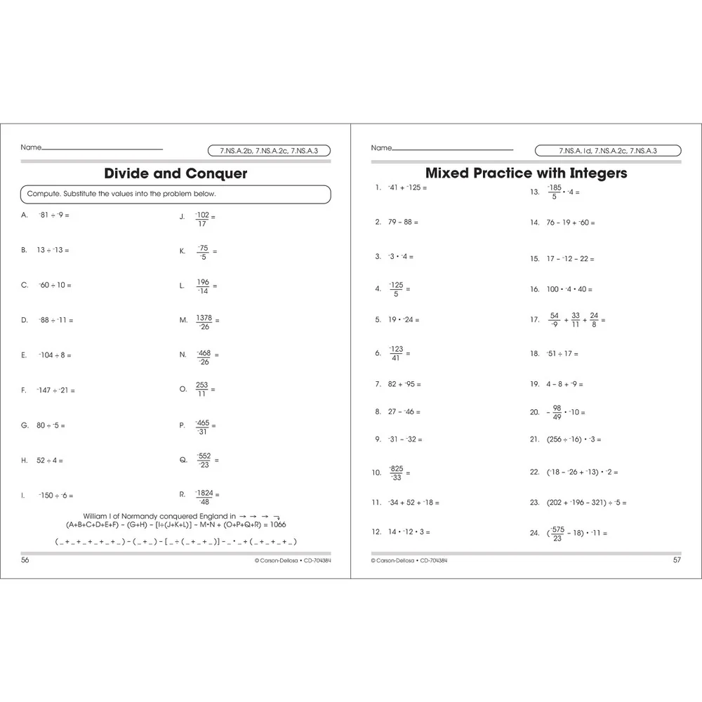 Pre-Algebra Workbook Grades 6+ - Image 3