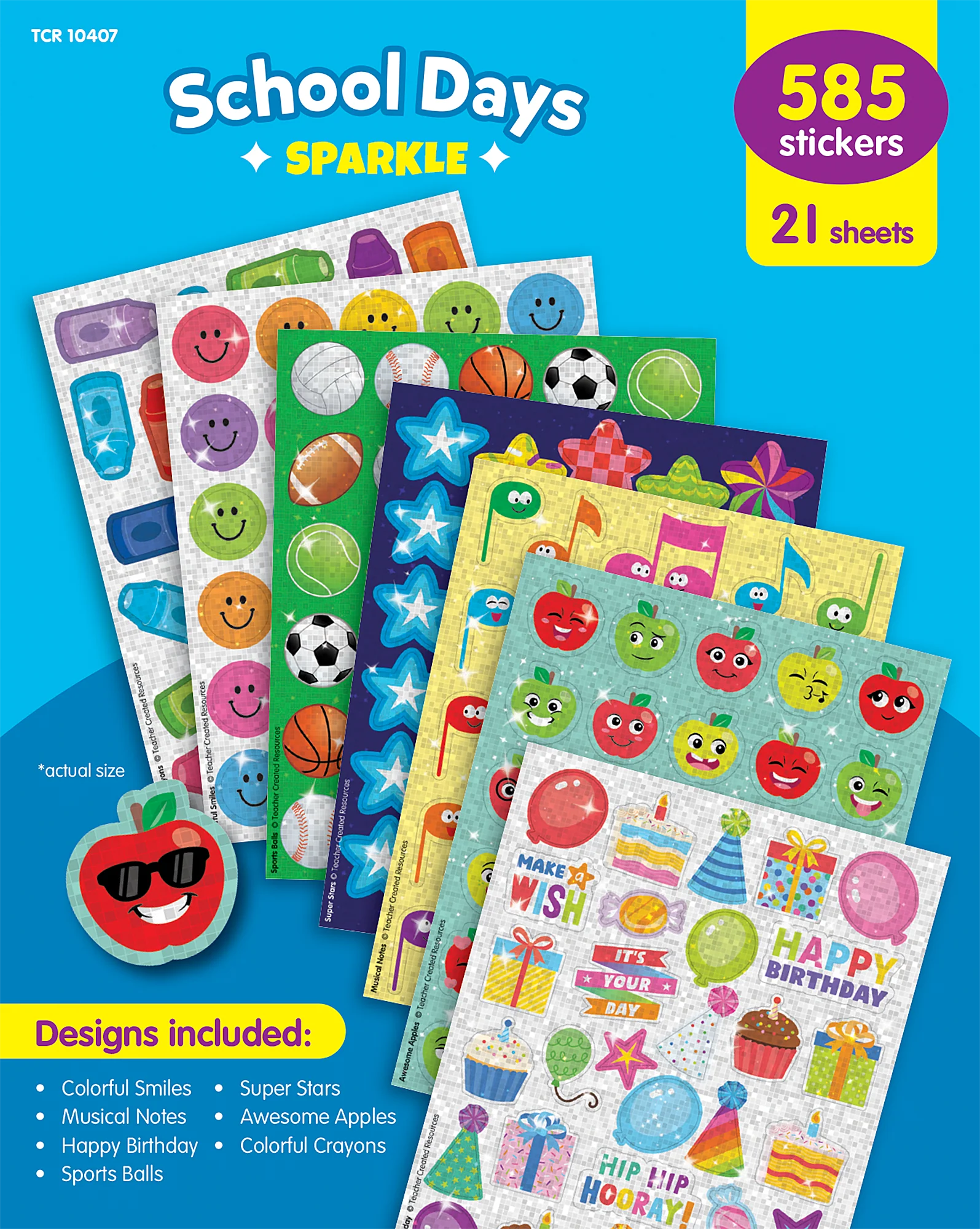 School Days Sparkle Stickers Variety Pack