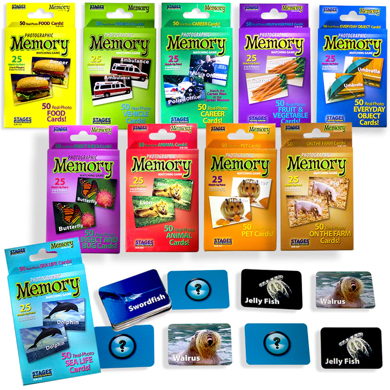 SET OF 10 MEMORY GAMES