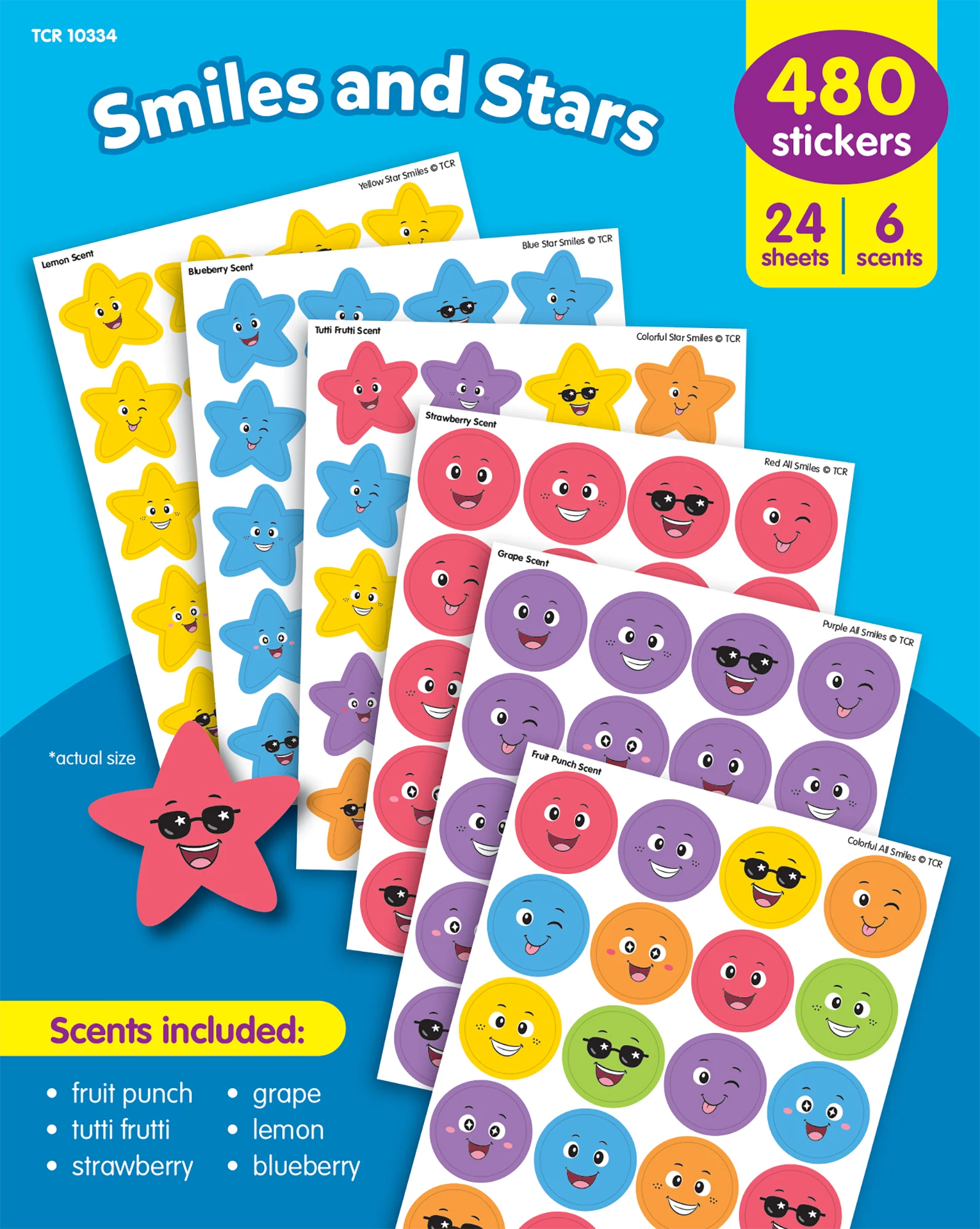 Smiles and Stars Smelly Stickers Variety Pack