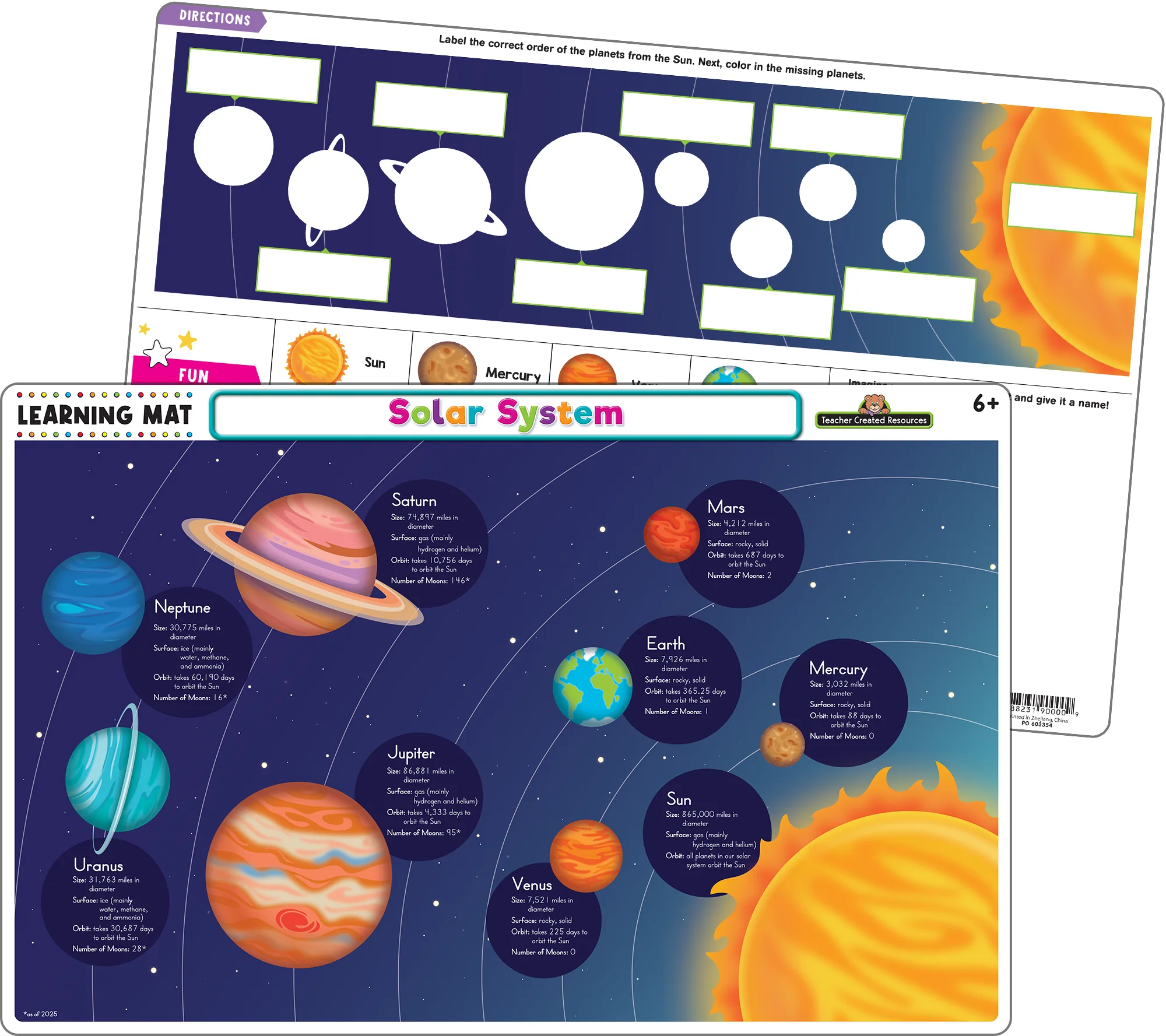 Solar System Learning Mat