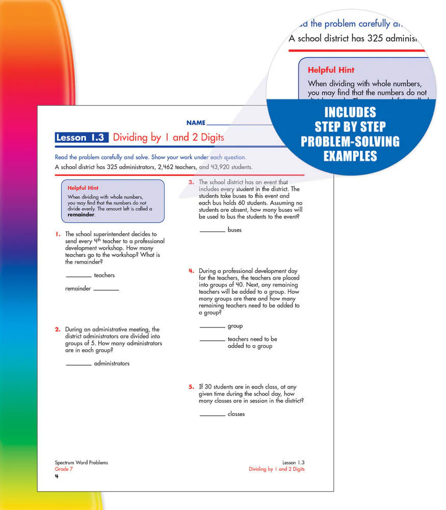 Spectrum Word Problems Grade 7 - Image 2