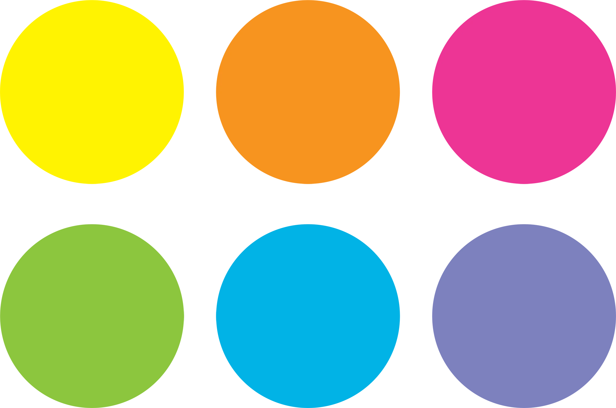 Spot On® Dry-Erase Desktop Writing Spots Bright Circles - 7"