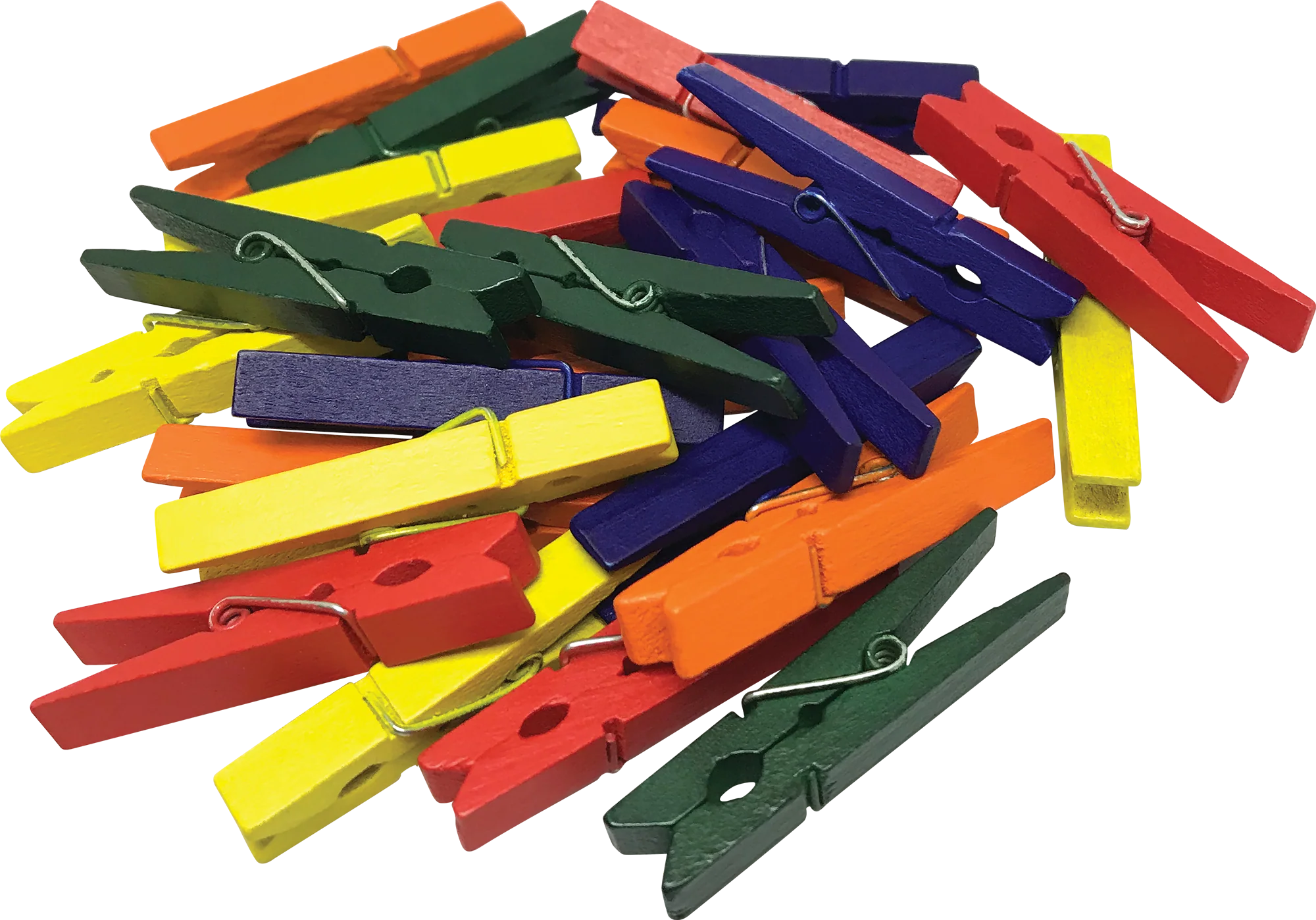 STEM Basics: Medium Multicolor Clothespins - 50 Count