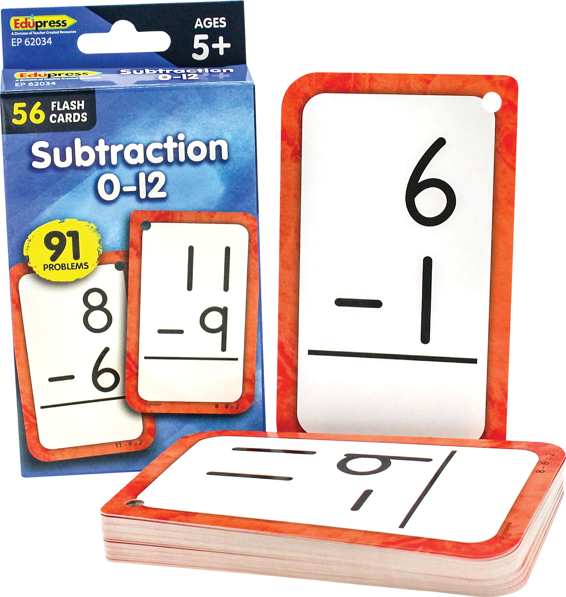Subtraction 0-12 Flash Cards