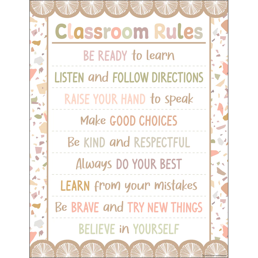 Terrazzo Tones Classroom Rules Chart